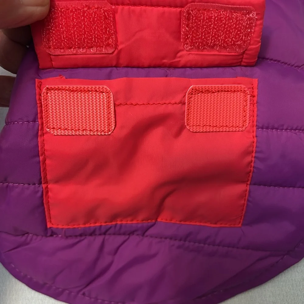Boots & Barkley Dog Quilted Puffer Jacket Size XS Pink & Purple Colorblock 10 LB